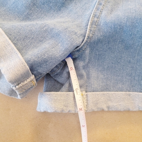 Amazon Cinch Waist Cuffed Denim Mom Shorts Size XS - Picture 10 of 11